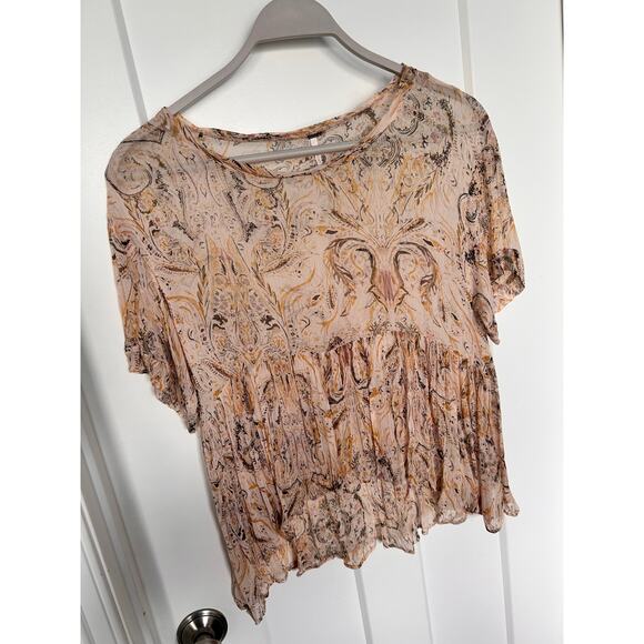 Free People Women's Say You Will Flowy Blouse Top Bohemian Boho Ivory Size Small - Picture 5 of 11